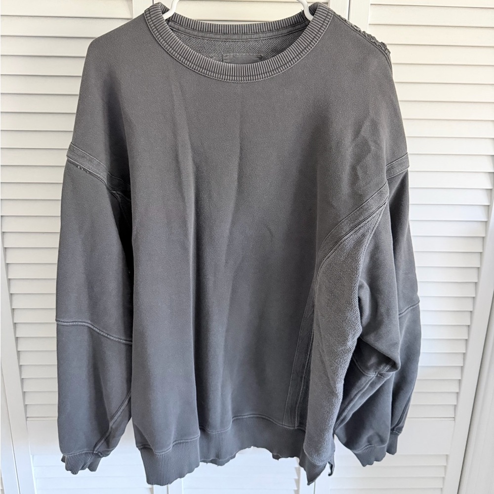 Aerie Oversized Crochet Back Sweatshirt